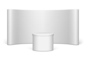 White blank trade show booth