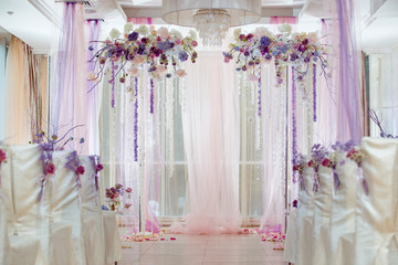Wedding arch of fresh flowers