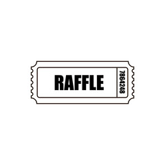 Black and white raffle ticket icon. Use it to show games, raffles and lottery. - Vector
