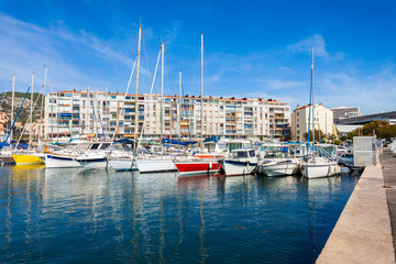 Yachts in Toulon port, France