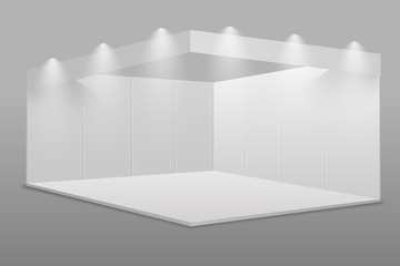 White blank exhibition stand.