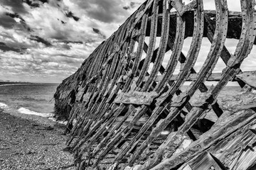 Ship wreck from 19th century in Chile