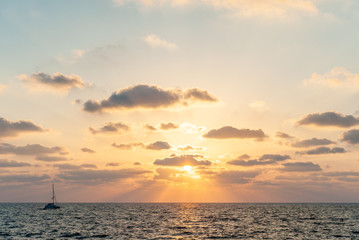 Sunset seen from the beach of Tel Aviv