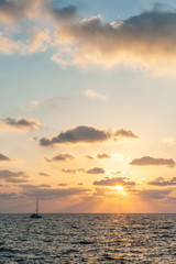 Sunset seen from the beach of Tel Aviv