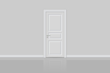 closed realistic door isolated