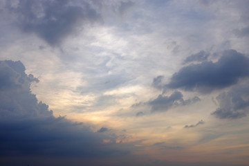 Fototapeta na wymiar Dark Clouds on sky at the evening.