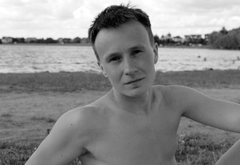 young boy on the beach