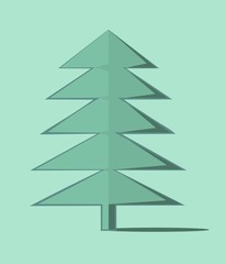 Green monochrome spruce on background