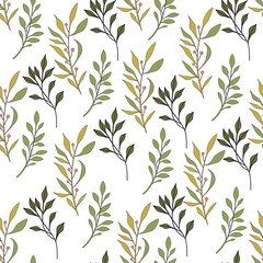 Fototapeta premium Texture with flowers and plants. Floral ornament. Original flowers pattern.