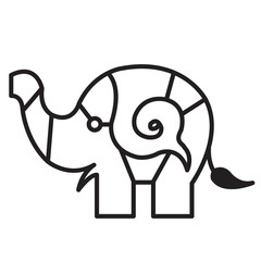 Abstract geometric a elephant for laser cutting