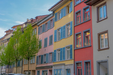 Naklejka premium colorful old houses in the old town of Schaffhausen