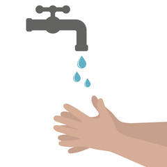 Safety hand washing icon on white background, Modern simple vector sign.