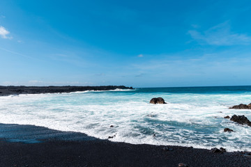 Fototapeta na wymiar A view of a beach of Lanzarote, Canary Islands, Spain.
