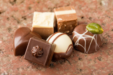 Pralinen in Nahaufnahme