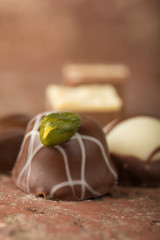 Pralinen in Nahaufnahme