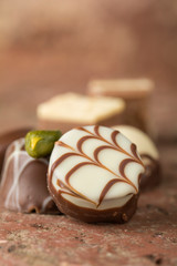 Pralinen in Nahaufnahme