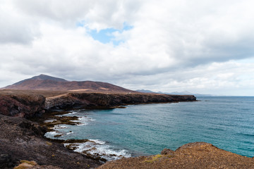 Fototapeta na wymiar A view of a beach of Lanzarote, Canary Islands, Spain.