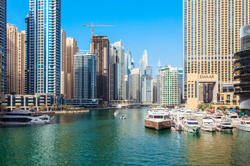 Obraz na płótnie Canvas Dubai Marina district in Dubai, UAE