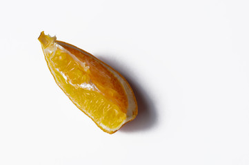 A piece of oranges isolated on a white background.