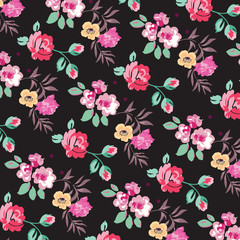 Fashionable pattern in small flowers. Floral background for textiles.