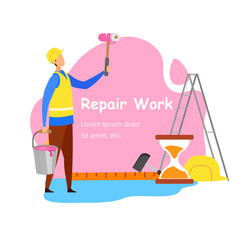Repair Work Advertisement Banner Vector Concept