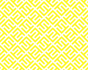 Abstract geometric pattern with stripes, lines. Seamless vector background. White and yellow ornament. Simple lattice graphic design