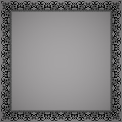 Decorative frame Elegant vector element for design in Eastern style, place for text. Floral black border. Lace illustration for invitations and greeting cards