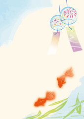 Print涼しげな金魚のイラスト