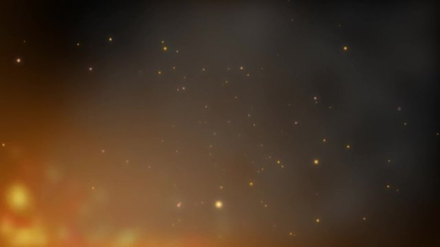 燃焼による煙と火の粉