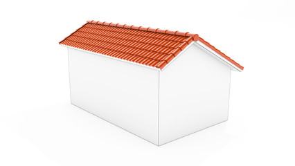 3d roof type on the white background. 3d rendering