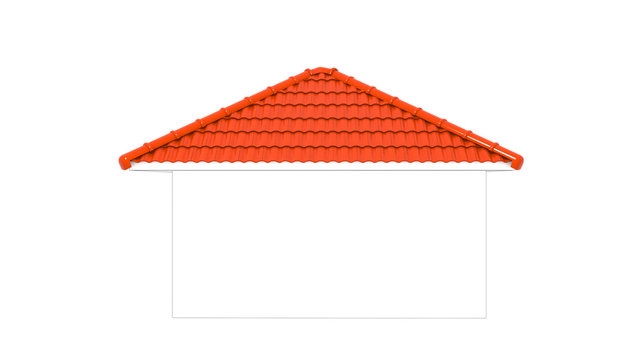 3d roof type on the white background. 3d rendering