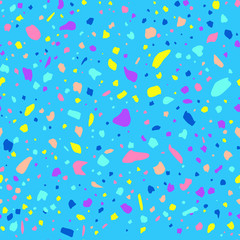 Terrazzo seamless pattern. Colorful vector background with abstract print. Ornament for fabric and interior design