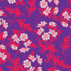 Floral bouquet  pattern with small flowers and leaves