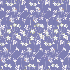 Floral bouquet  pattern with small flowers and leaves