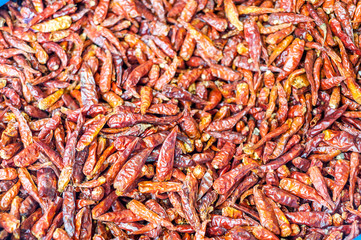 Israel, Tel Aviv-Yafo, peppers at shuk Levinsky market