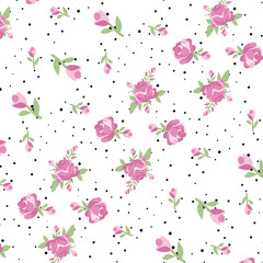 Floral bouquet  pattern with small flowers and leaves