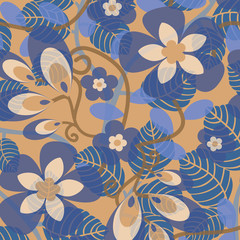 Floral bouquet pattern with small flowers and leaves