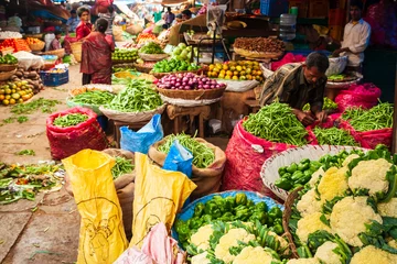 Fotobehang Fruit en groenten op de markt © saiko3p