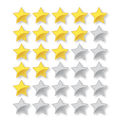 5 star vector rating with full and empty stars