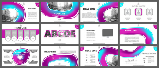Set of infographic elements for presentation templates. Corporate Business Card. Modern brochure, layout. Flyer design.
