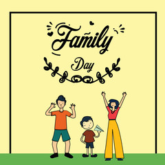 Happy Family Day Vector Template Design Illustration