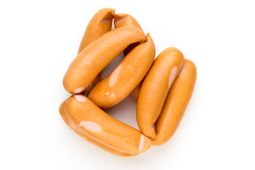 Pork sausage isolated on white background.