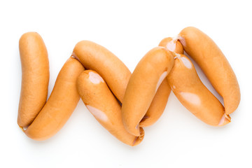 Pork sausage isolated on white background.