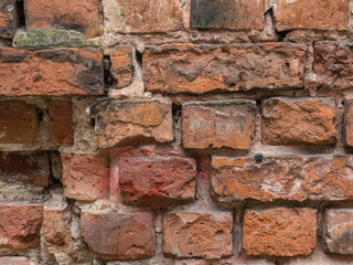 old red brick wall texture background