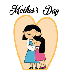 Mother's Day Vector Template Design Illustration