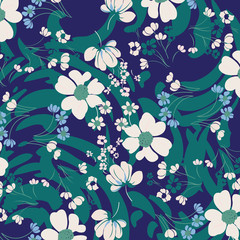 Floral bouquet pattern with small flowers and leaves