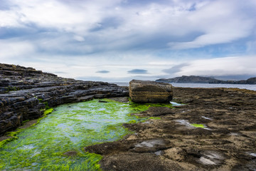 Slieve Liag is a mountain on the Atlantic coast of County Donegal, Ireland. At 596 metres
