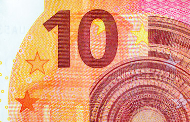 Zehn Euro Schein Banknote Detail Hintergrund