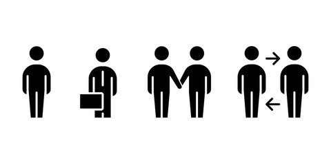 Business people icons set simple flat illustration