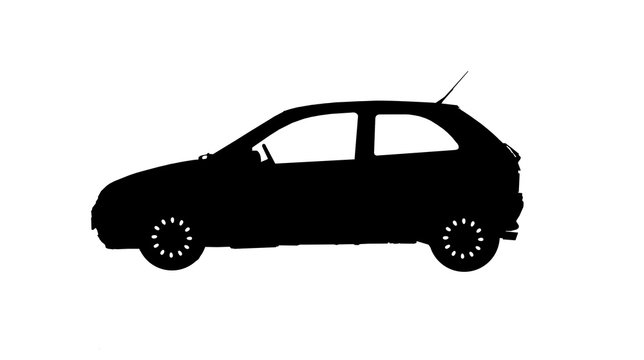 silhouette car on white background
